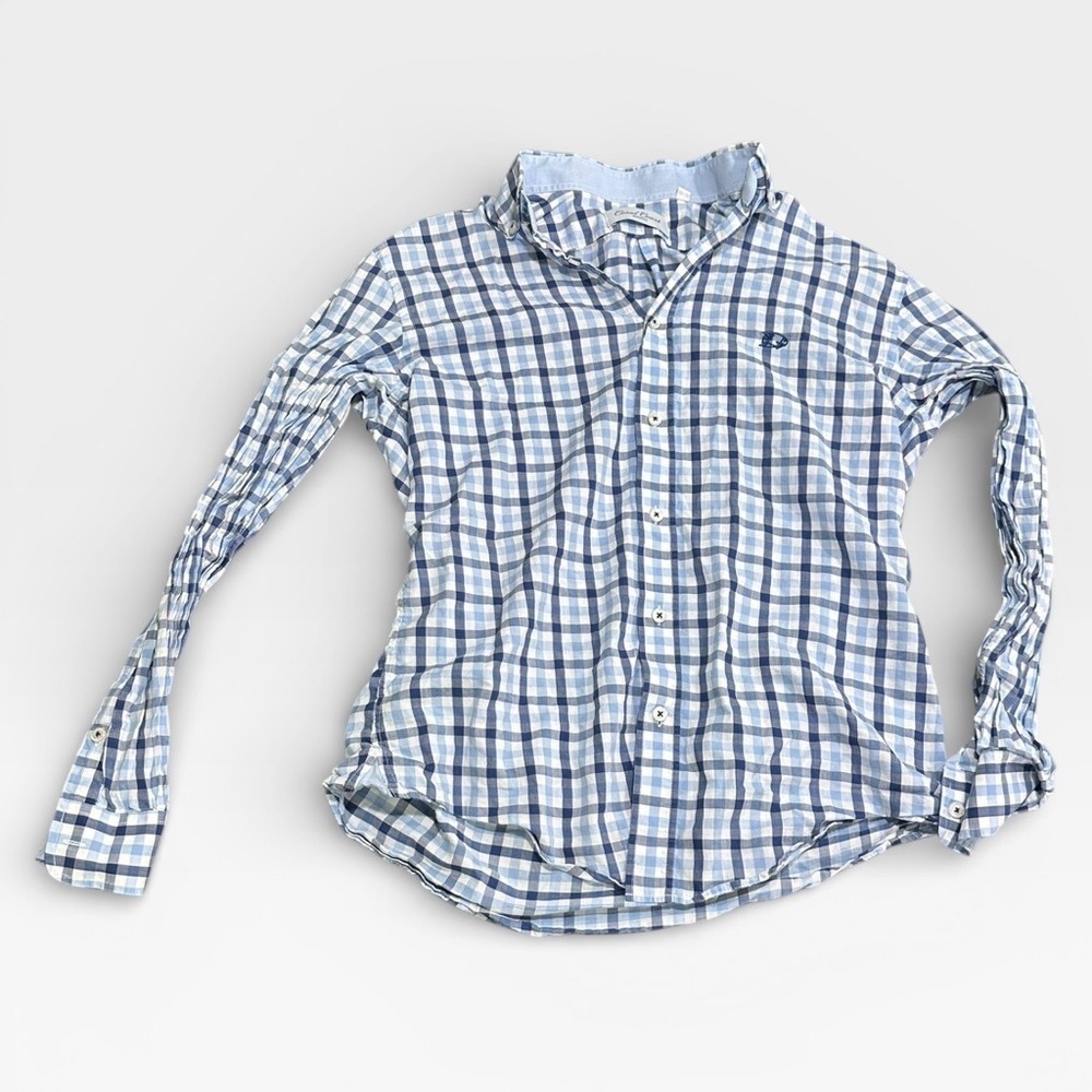 Coral Coast Bermuda Blue and White Mens Button Down Med